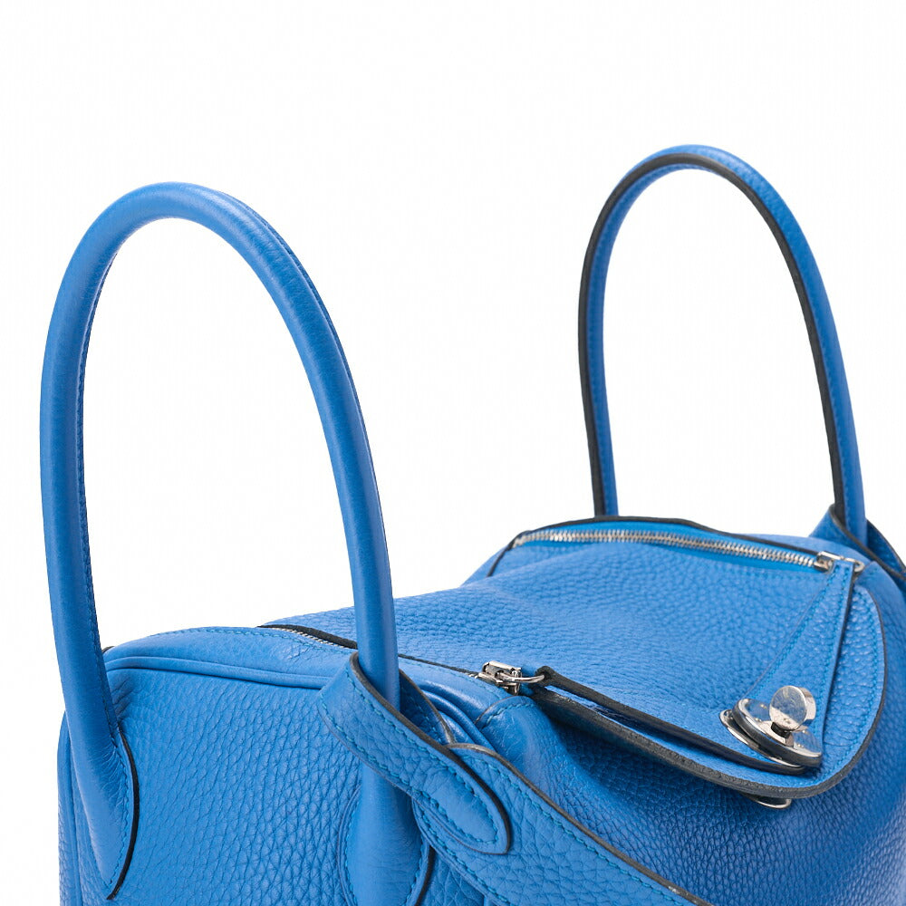 HERMES Shoulder Bag Lindy 26 2WAY Tryon Clemence Blue Zanzibar Gold-Tone Hardware Pre-Owned - Vintage La Charme