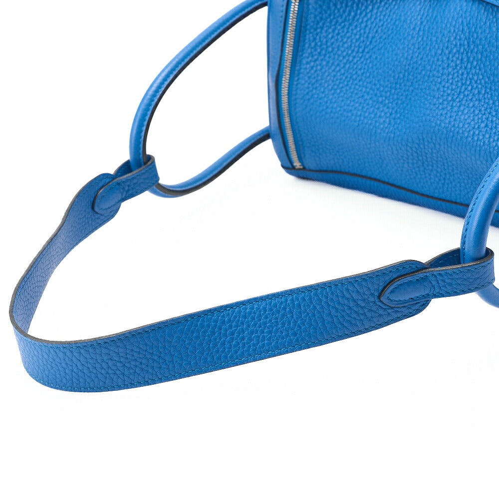HERMES Shoulder Bag Lindy 26 2WAY Tryon Clemence Blue Zanzibar Gold-Tone Hardware Pre-Owned - Vintage La Charme