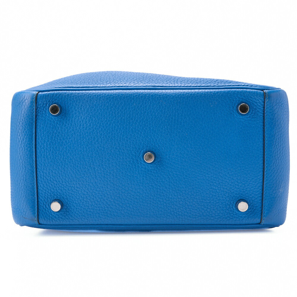 HERMES Shoulder Bag Lindy 26 2WAY Tryon Clemence Blue Zanzibar Gold-Tone Hardware Pre-Owned - Vintage La Charme