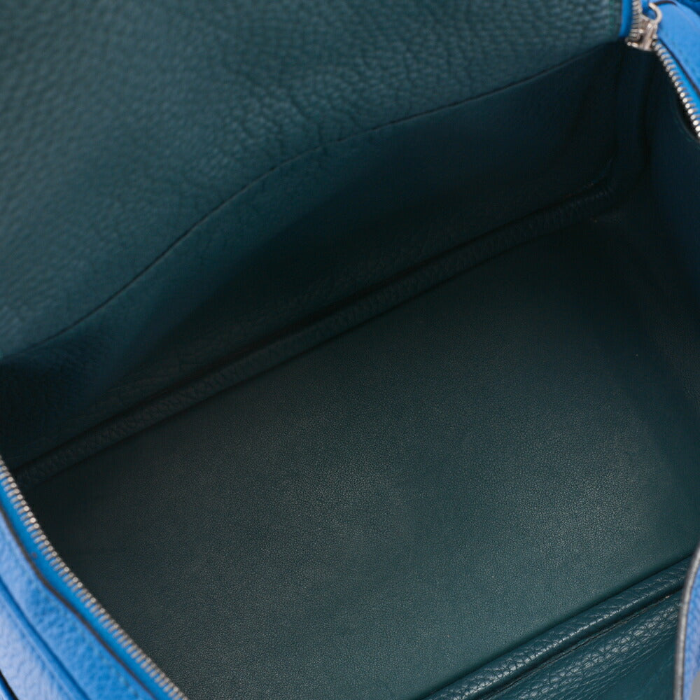 HERMES Shoulder Bag Lindy 26 2WAY Tryon Clemence Blue Zanzibar Gold-Tone Hardware Pre-Owned - Vintage La Charme