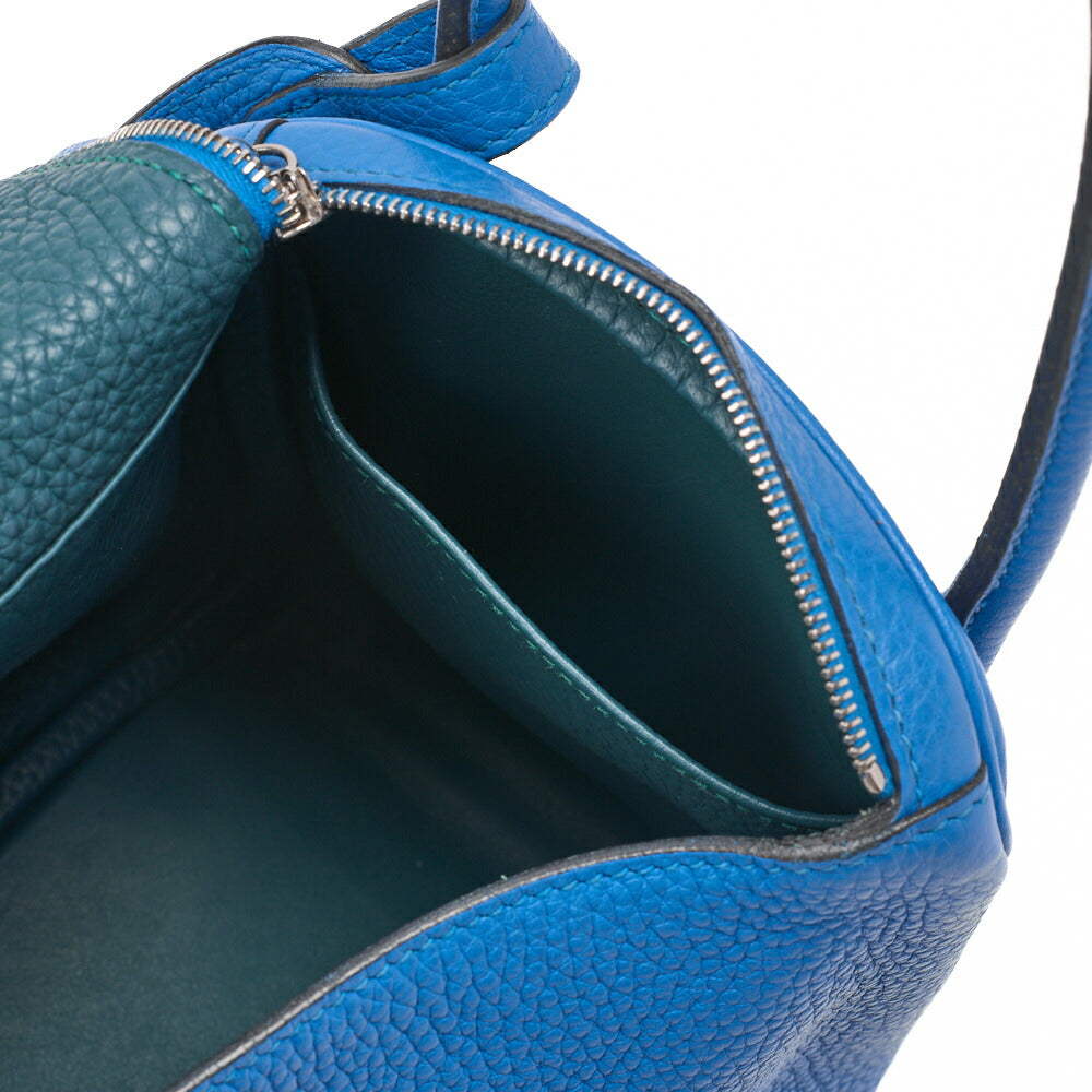 HERMES Shoulder Bag Lindy 26 2WAY Tryon Clemence Blue Zanzibar Gold-Tone Hardware Pre-Owned - Vintage La Charme