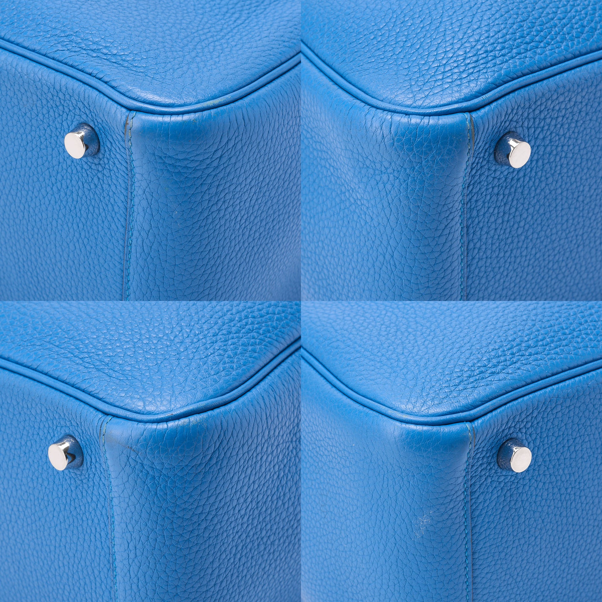 HERMES Shoulder Bag Lindy 26 2WAY Tryon Clemence Blue Zanzibar Gold-Tone Hardware Pre-Owned - Vintage La Charme