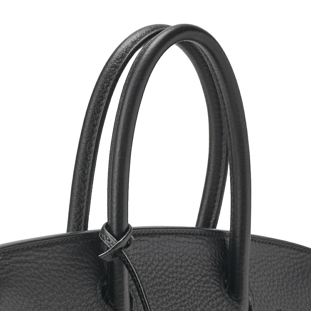 HERMES Birkin 30 Handbag Tryon Clemence Black Silver-Tone Hardware Pre-Owned - Vintage La Charme