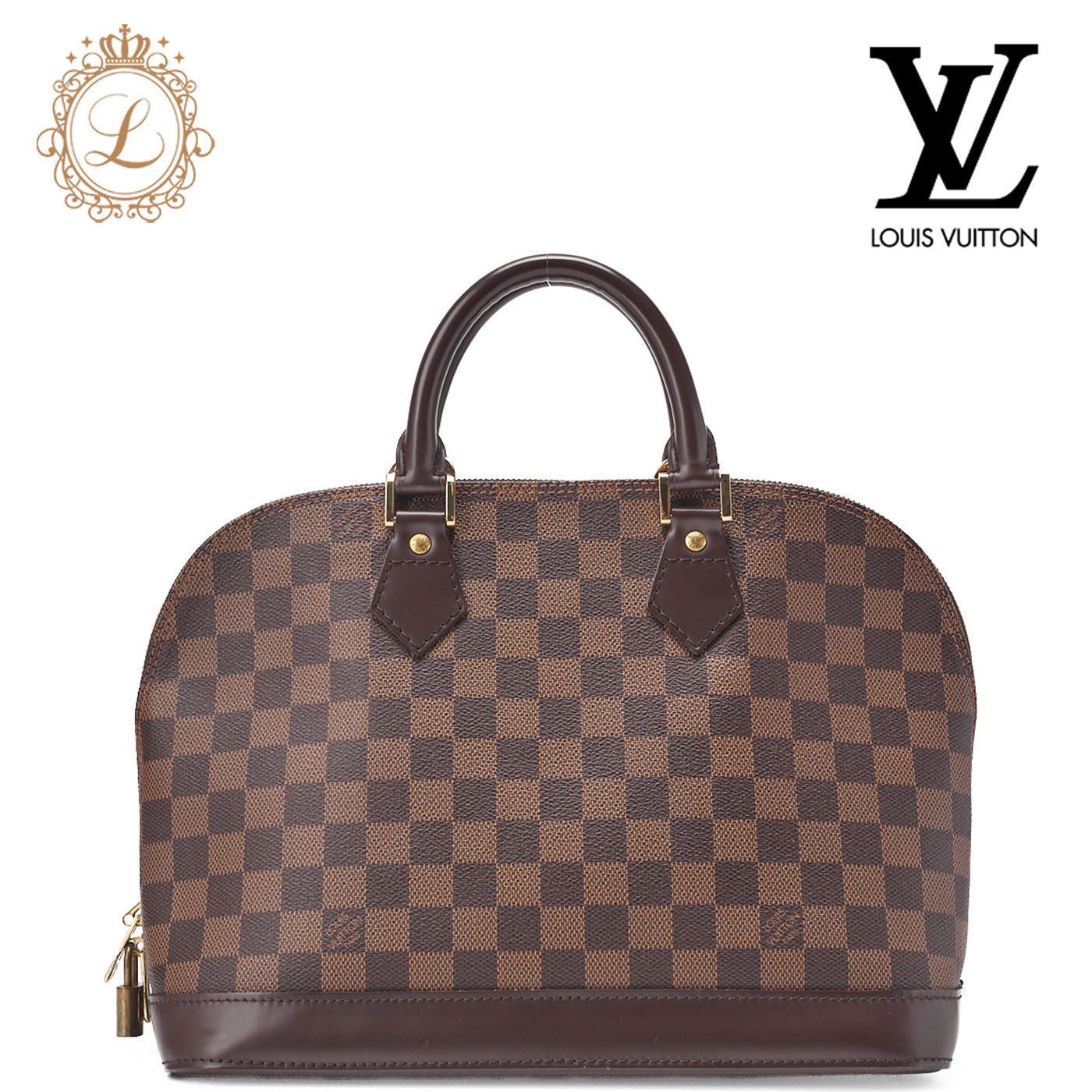 Louis Vuitton Handbag Alma PM Damier Canvas Brown Gold-Tone Hardware Pre-Owned - Vintage La Charme