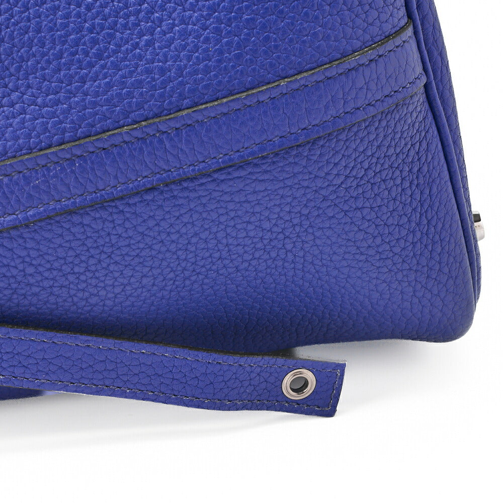 HERMES Picotin Lock MM Handbag, Tryon Clemence, Blue Electric, Silver-Tone Hardware, Pre-Owned - Vintage La Charme