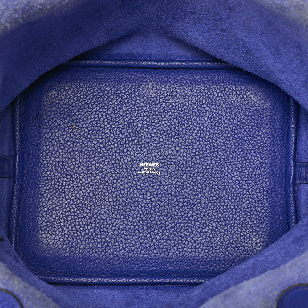 HERMES Picotin Lock MM Handbag, Tryon Clemence, Blue Electric, Silver-Tone Hardware, Pre-Owned - Vintage La Charme