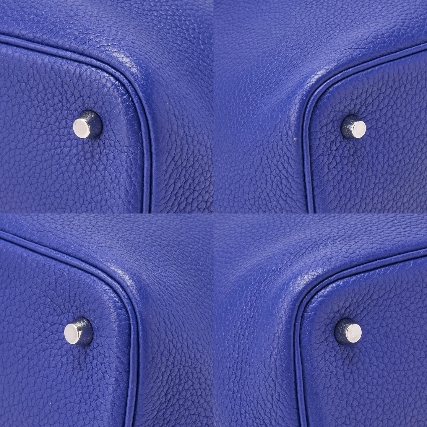 HERMES Picotin Lock MM Handbag, Tryon Clemence, Blue Electric, Silver-Tone Hardware, Pre-Owned - Vintage La Charme