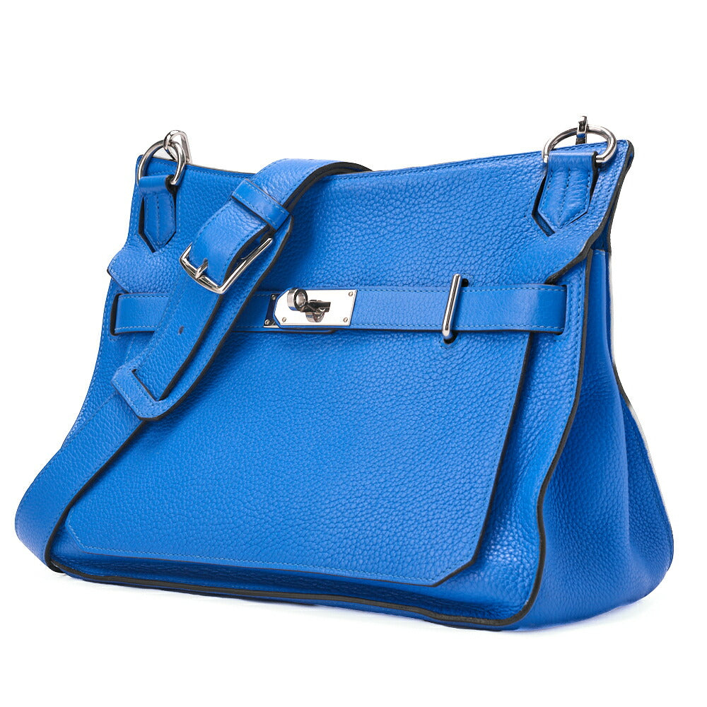 HERMES Gypsiere 34 Shoulder Bag Tryon Clemence Blue Zanzibar Silver-Tone Hardware Pre-Owned - Vintage La Charme