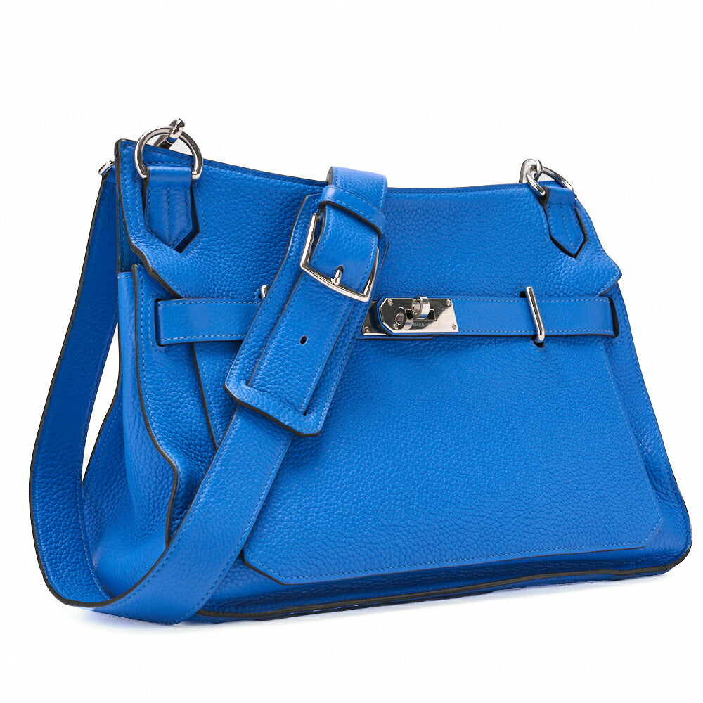 HERMES Gypsiere 34 Shoulder Bag Tryon Clemence Blue Zanzibar Silver-Tone Hardware Pre-Owned - Vintage La Charme