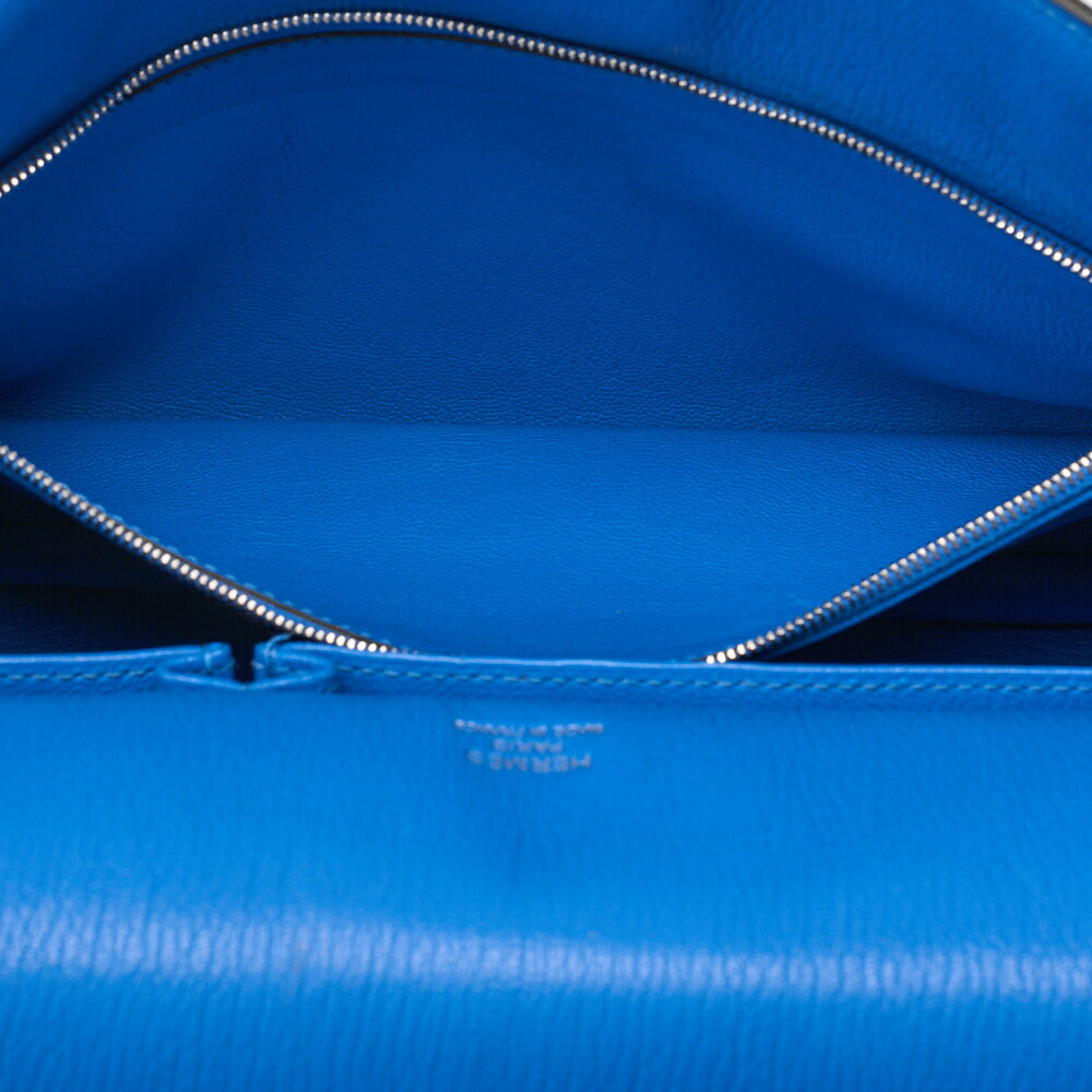 HERMES Gypsiere 34 Shoulder Bag Tryon Clemence Blue Zanzibar Silver-Tone Hardware Pre-Owned - Vintage La Charme