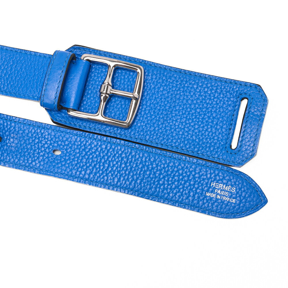 HERMES Gypsiere 34 Shoulder Bag Tryon Clemence Blue Zanzibar Silver-Tone Hardware Pre-Owned - Vintage La Charme