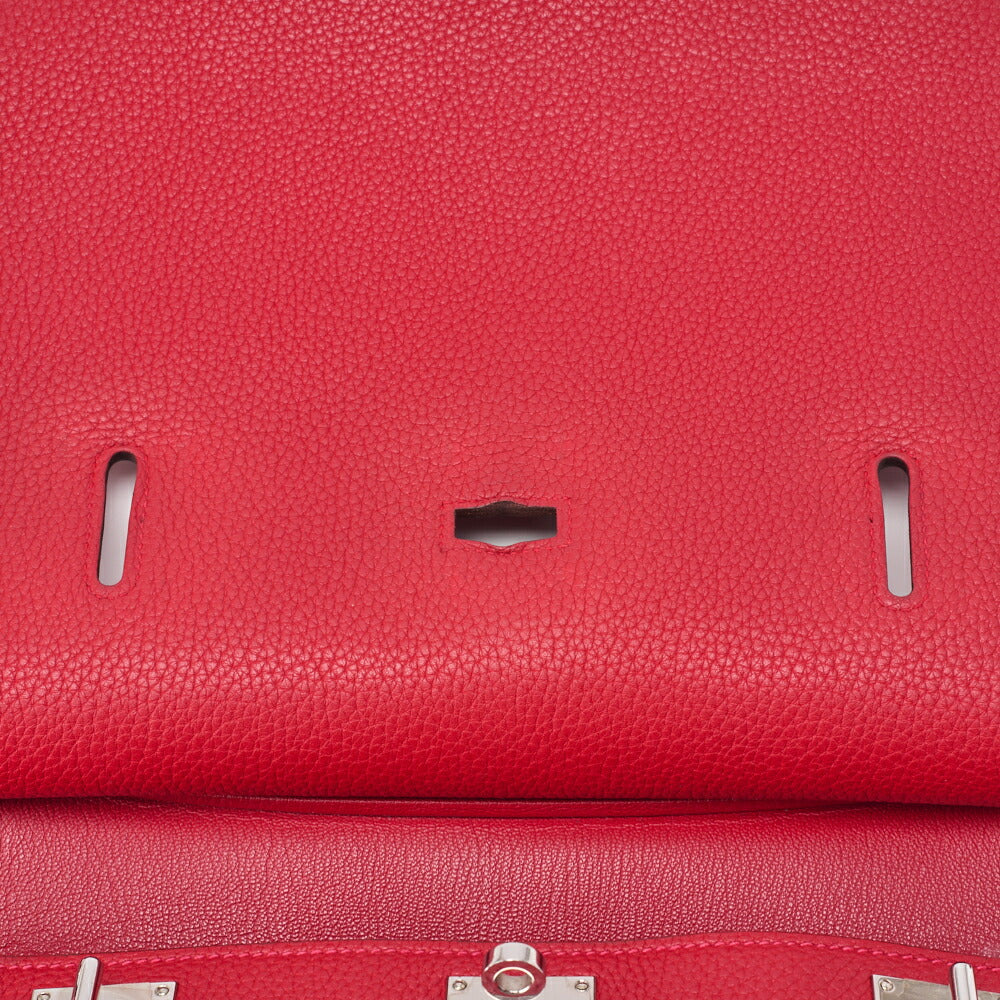 HERMES Gypsiere 34 Shoulder Bag Tryon Clemence Rouge Casaque Silver-Tone Hardware Pre-Owned - Vintage La Charme