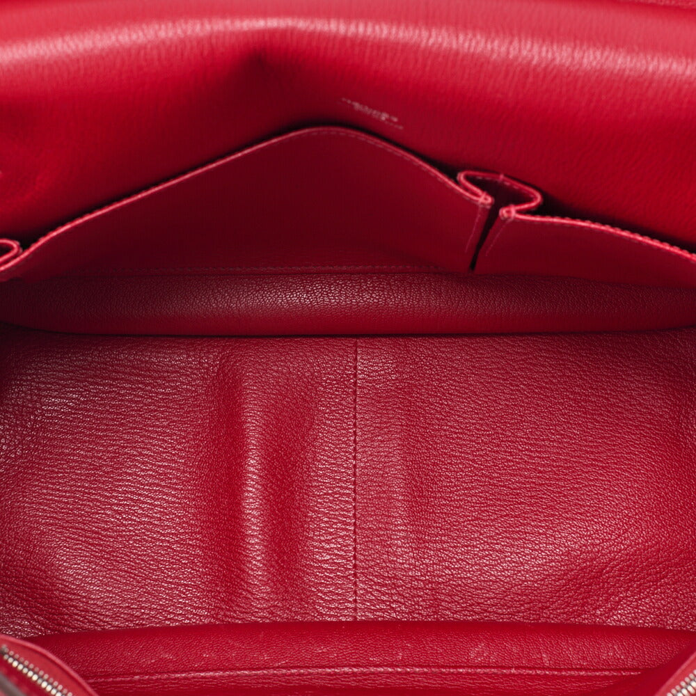 HERMES Gypsiere 34 Shoulder Bag Tryon Clemence Rouge Casaque Silver-Tone Hardware Pre-Owned - Vintage La Charme