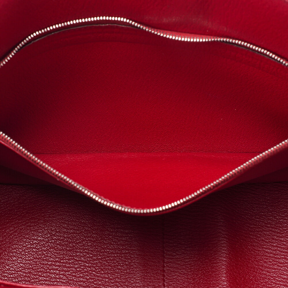 HERMES Gypsiere 34 Shoulder Bag Tryon Clemence Rouge Casaque Silver-Tone Hardware Pre-Owned - Vintage La Charme