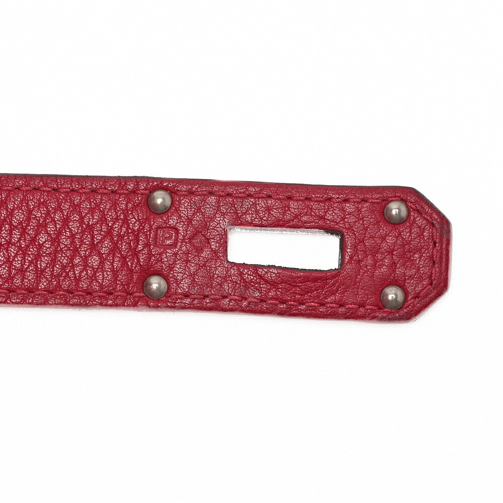 HERMES Gypsiere 34 Shoulder Bag Tryon Clemence Rouge Casaque Silver-Tone Hardware Pre-Owned - Vintage La Charme