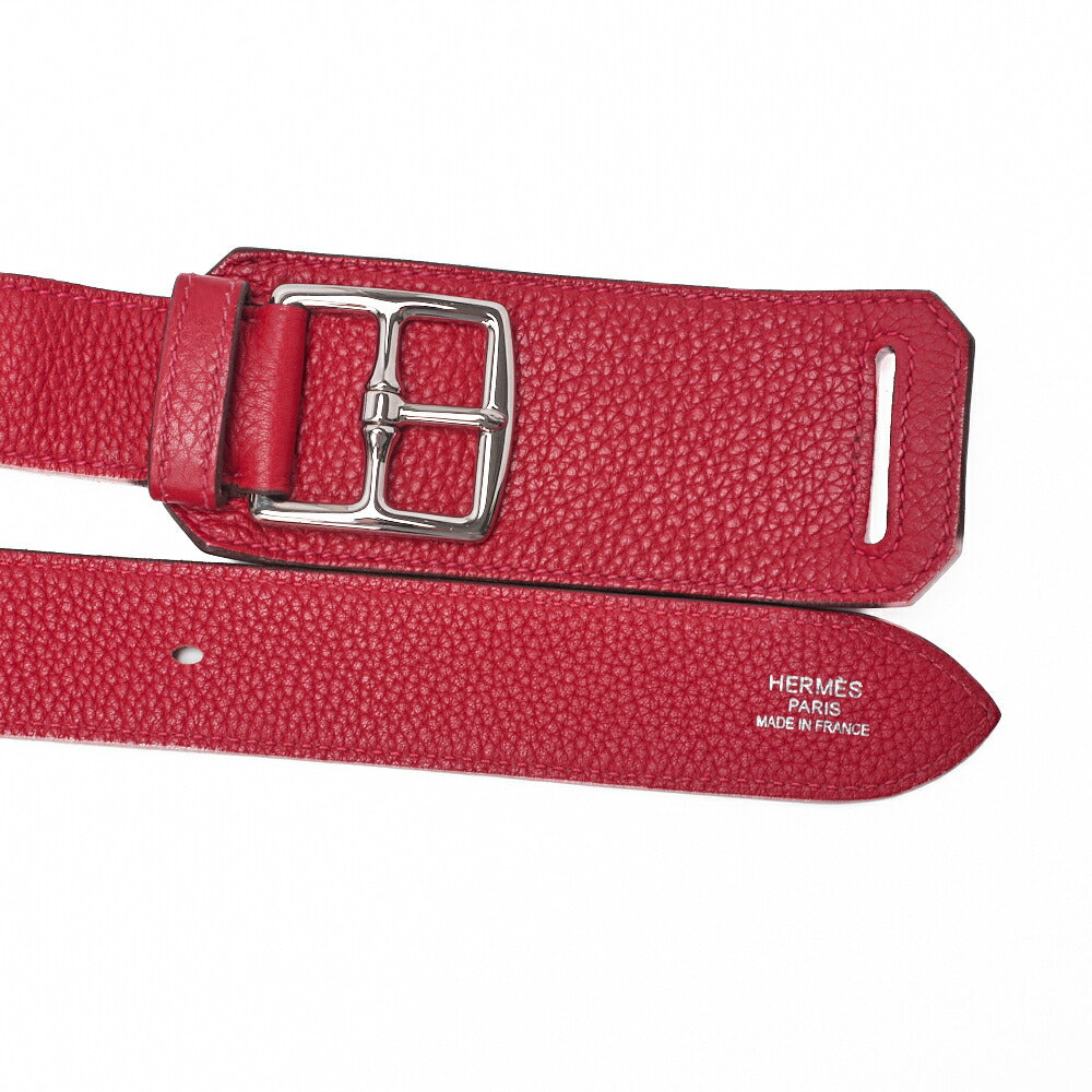 HERMES Gypsiere 34 Shoulder Bag Tryon Clemence Rouge Casaque Silver-Tone Hardware Pre-Owned - Vintage La Charme