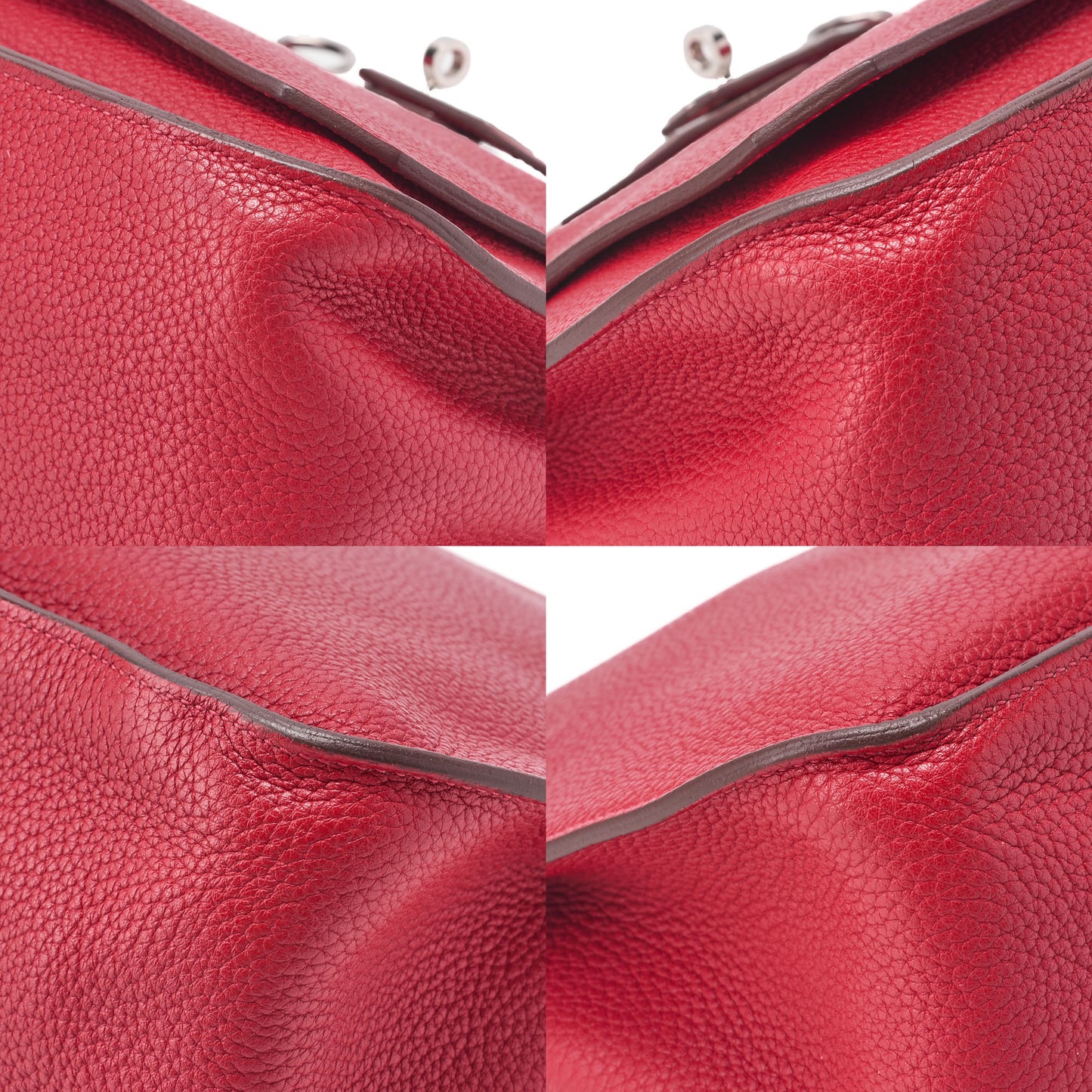 HERMES Gypsiere 34 Shoulder Bag Tryon Clemence Rouge Casaque Silver-Tone Hardware Pre-Owned - Vintage La Charme