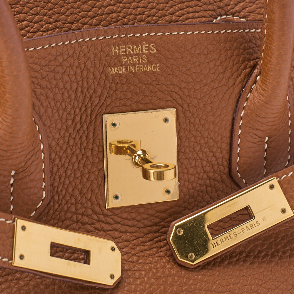 HERMES Birkin 35 Handbag Togo Gold Gold-Tone Hardware Pre-Owned - Vintage La Charme