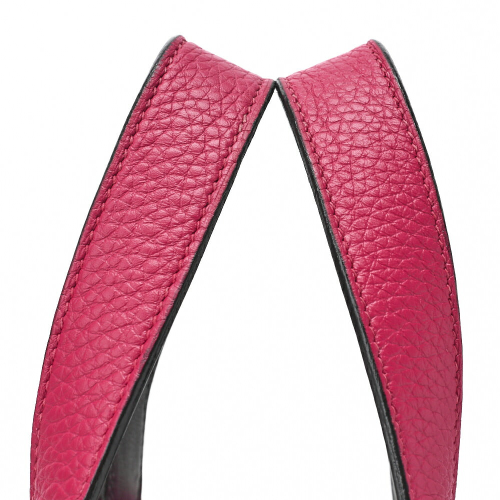 HERMES Picotin Lock PM Handbag Tryon Clemence Framboise Rouge, Silver-Tone Hardware, Pre-Owned - Vintage La Charme