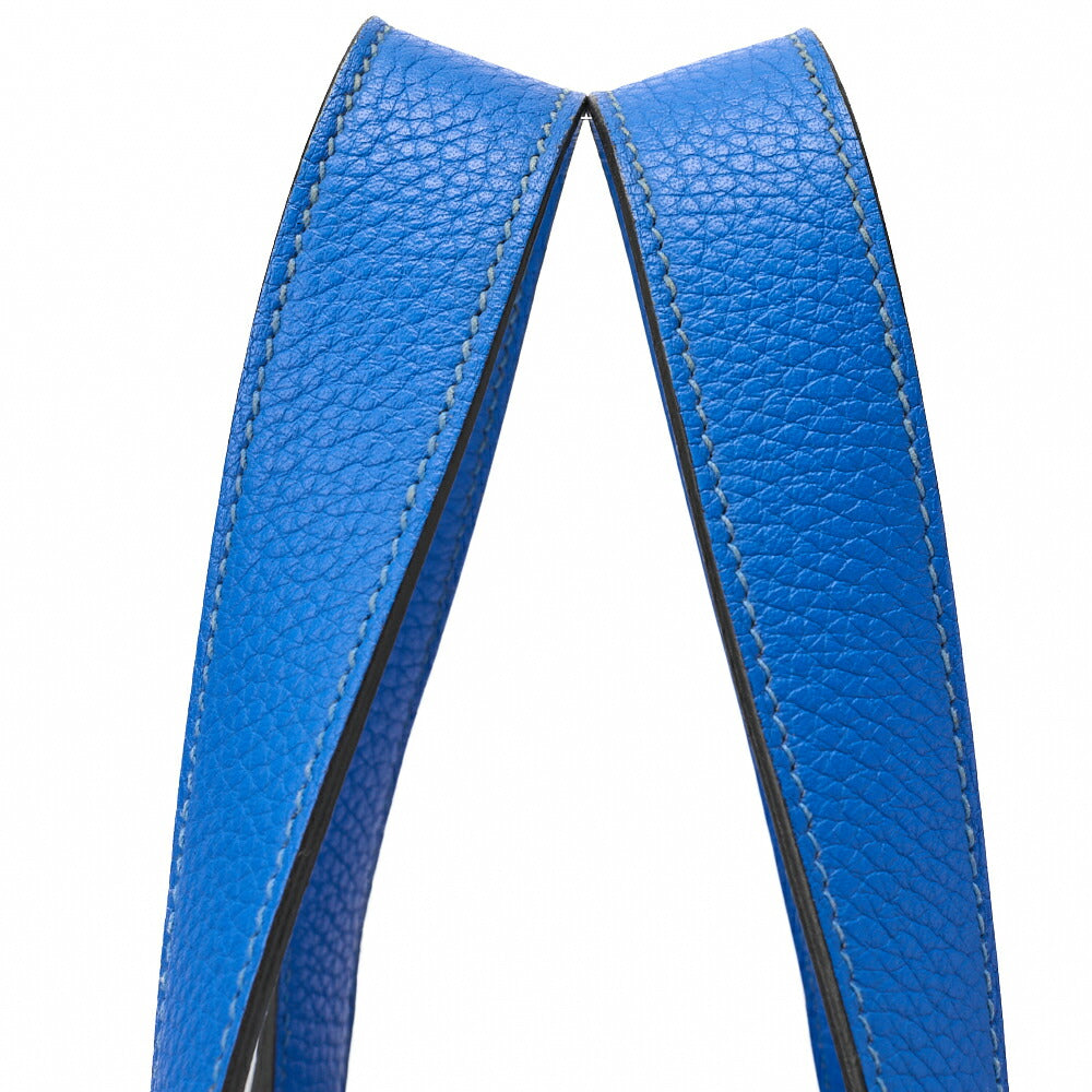 HERMES Picotin Rock MM Handbag Tryon Clemence Blue Hydra Silver-Tone Hardware Pre-Owned - Vintage La Charme