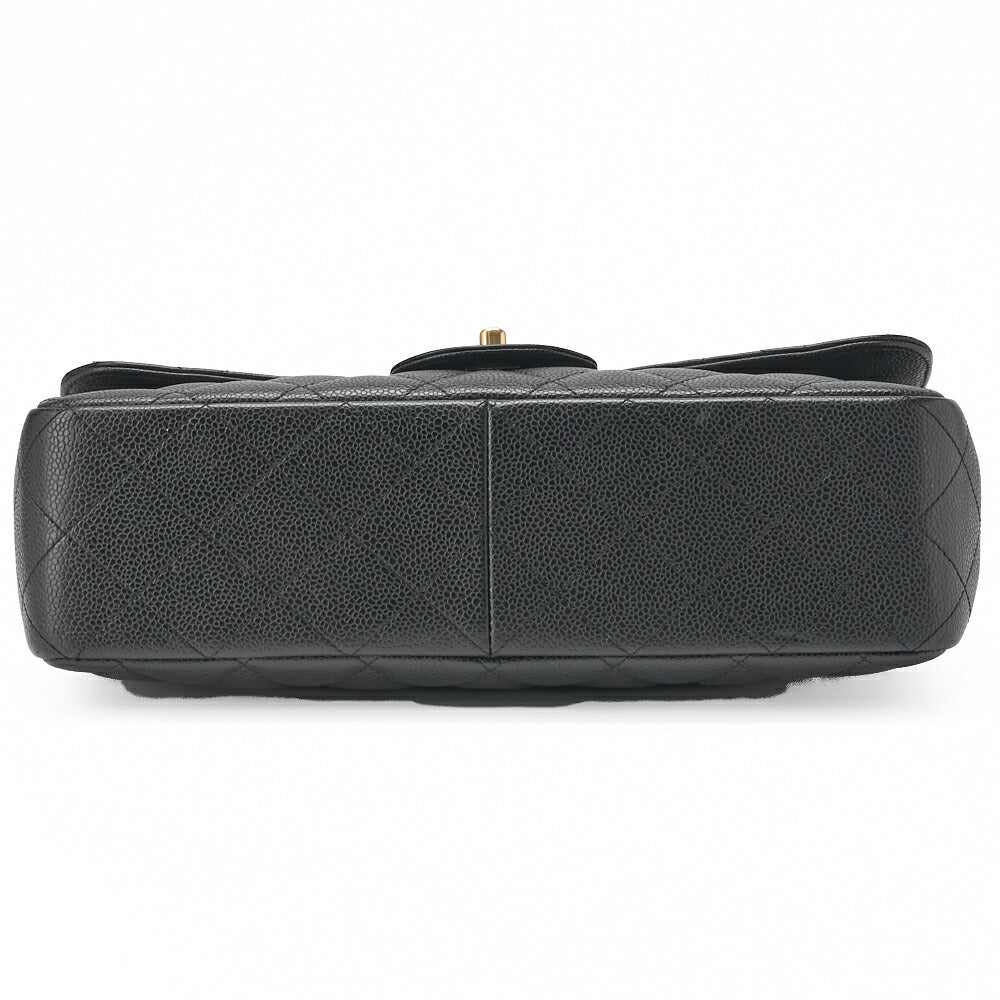 CHANEL Chain Shoulder Bag Deca Matelasse Caviar Skin Black Gold-Tone Hardware Pre-Owned - Vintage La Charme