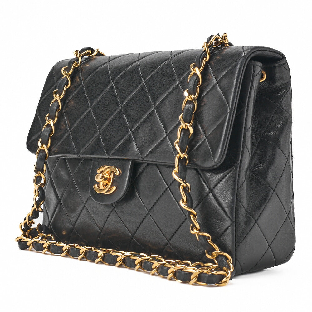 CHANEL Chain Shoulder Bag Matelasse Lambskin Black Gold-Tone Hardware Pre-Owned - Vintage La Charme