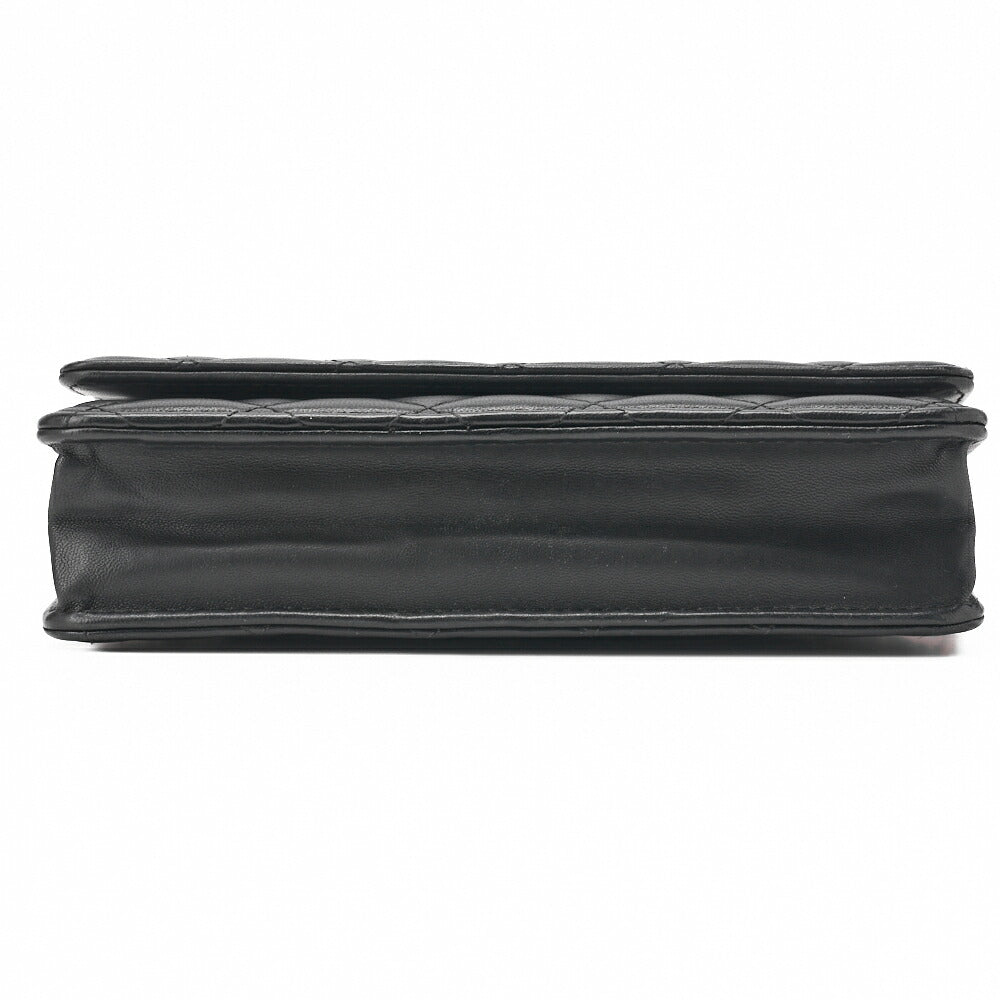 Chanel Chain Wallet Matelasse Lambskin Black Gold-Tone Hardware Pre-Owned - Vintage La Charme