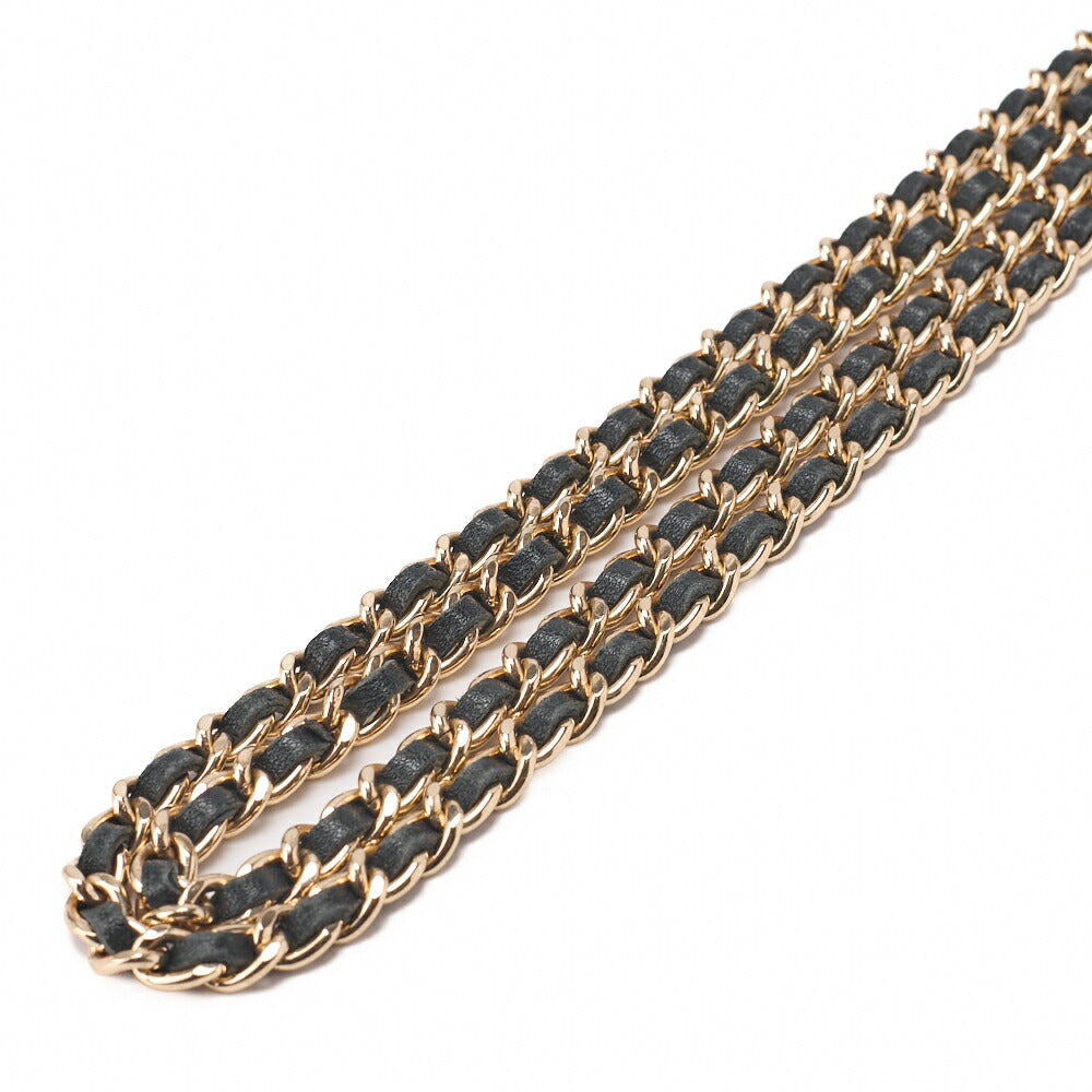Chanel Chain Wallet Matelasse Lambskin Black Gold-Tone Hardware Pre-Owned - Vintage La Charme