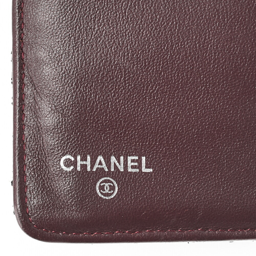 CHANEL Bi-Fold Wallet Matelasse Lambskin Black Silver-Tone Hardware Pre-Owned - Vintage La Charme