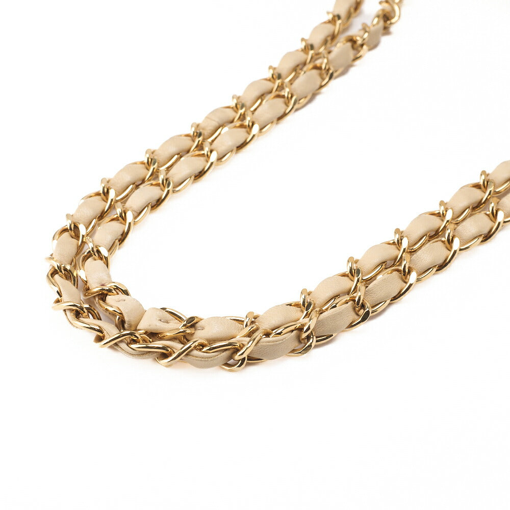CHANEL Chain Shoulder Bag Matelasse Lambskin Beige Gold-Tone Hardware Pre-Owned - Vintage La Charme