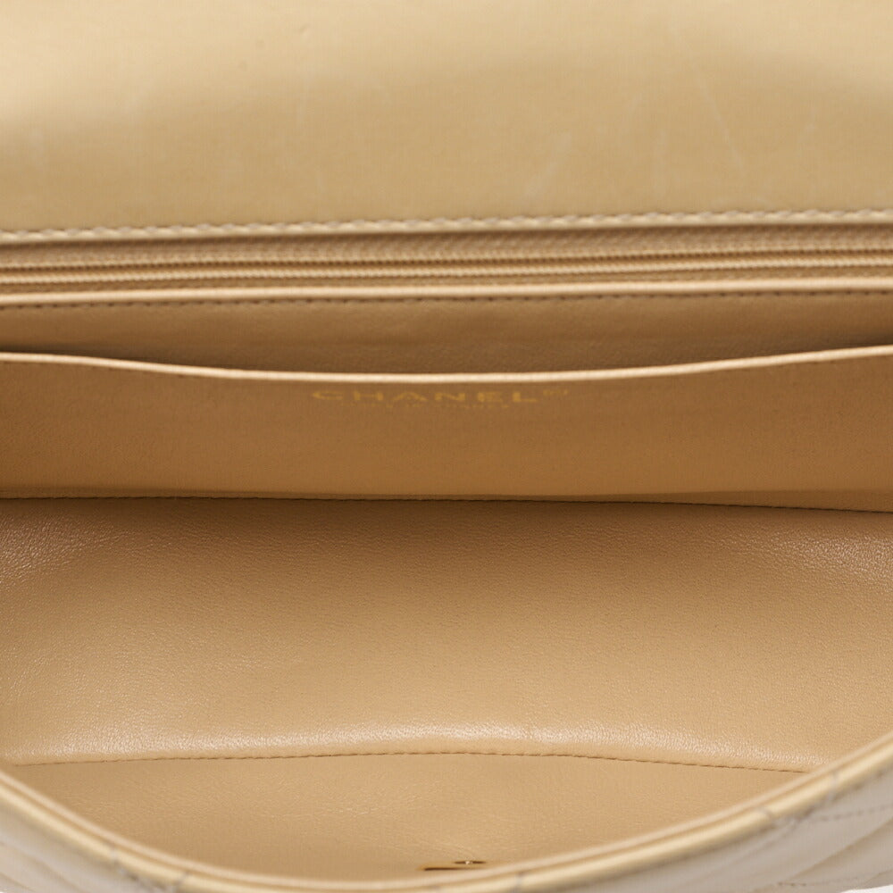 CHANEL Chain Shoulder Bag Matelasse Lambskin Beige Gold-Tone Hardware Pre-Owned - Vintage La Charme