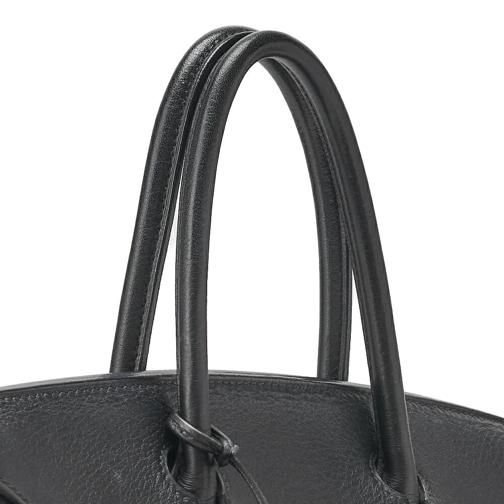 HERMES Birkin 30 Handbag Tryon Clemence Black Gold-Tone Hardware Pre-Owned - Vintage La Charme