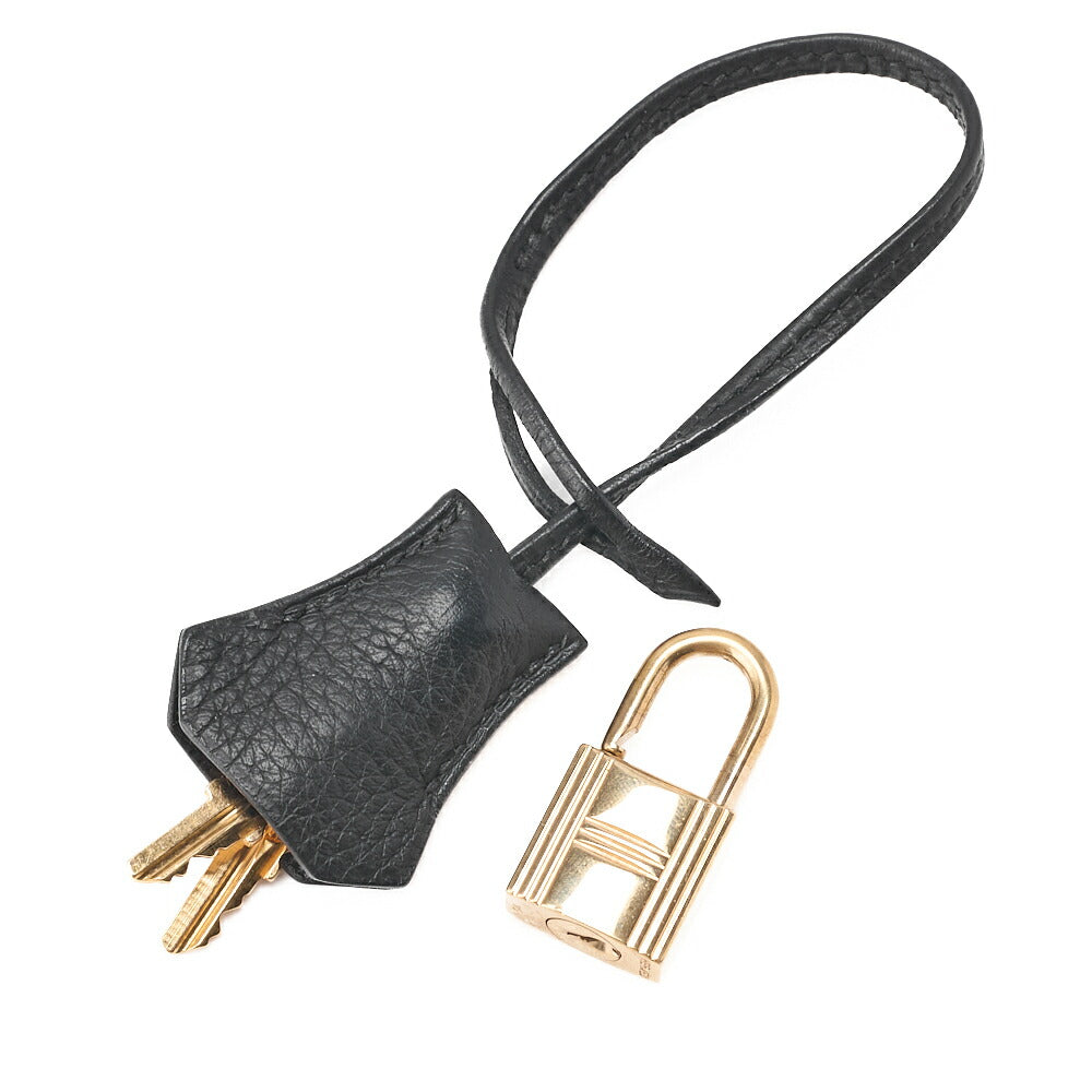HERMES Birkin 30 Handbag Tryon Clemence Black Gold-Tone Hardware Pre-Owned - Vintage La Charme