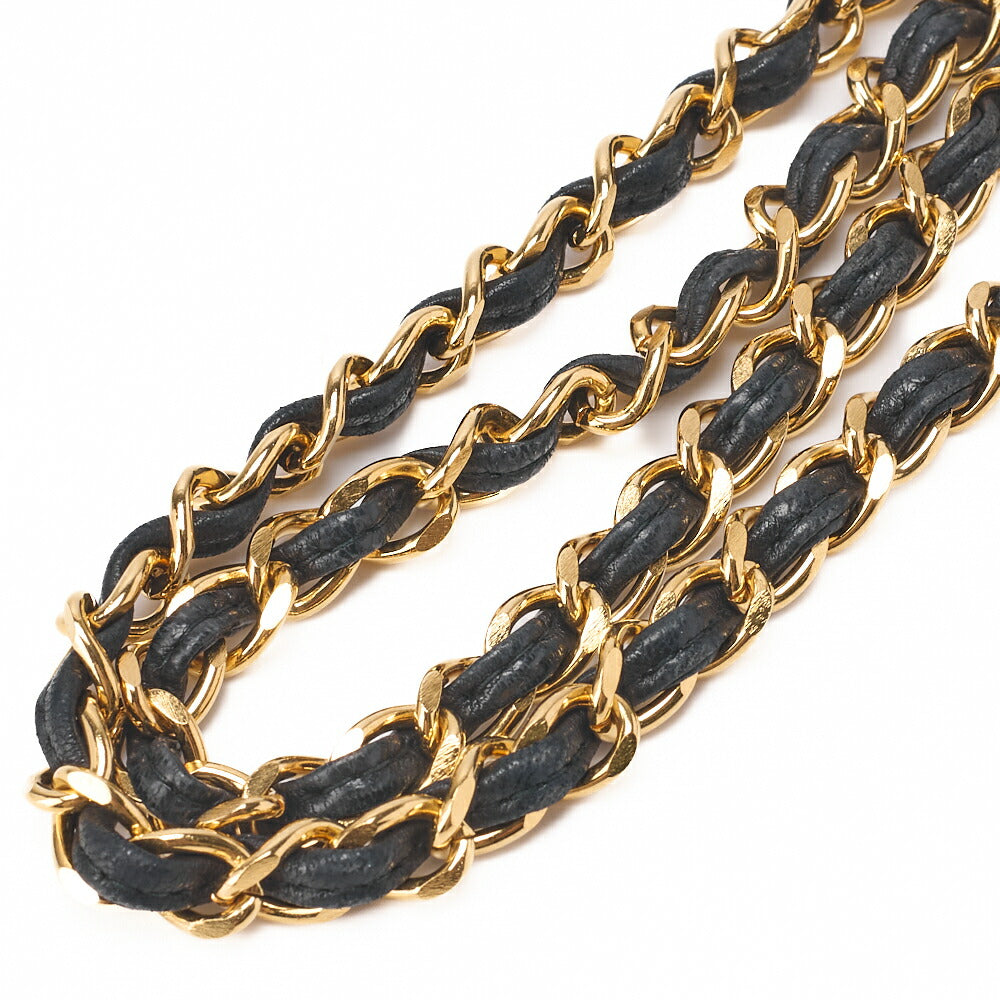 CHANEL Shoulder Bag Matelasse Outside Flap Fringe Chain Shoulder Lambskin Black Gold-Tone Hardware Pre-Owned - Vintage La Charme