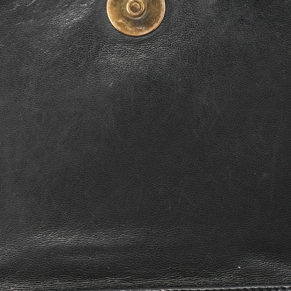 CHANEL Shoulder Bag Matelasse Outside Flap Fringe Chain Shoulder Lambskin Black Gold-Tone Hardware Pre-Owned - Vintage La Charme