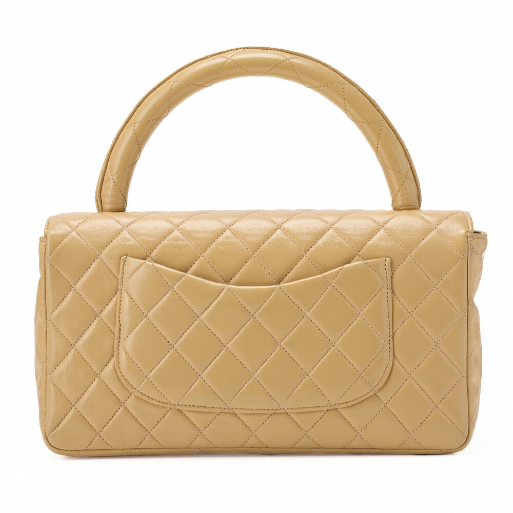 CHANEL Handbag Matelasse Coco Handle Lambskin Beige Gold-Tone Hardware Pre-Owned - Vintage La Charme
