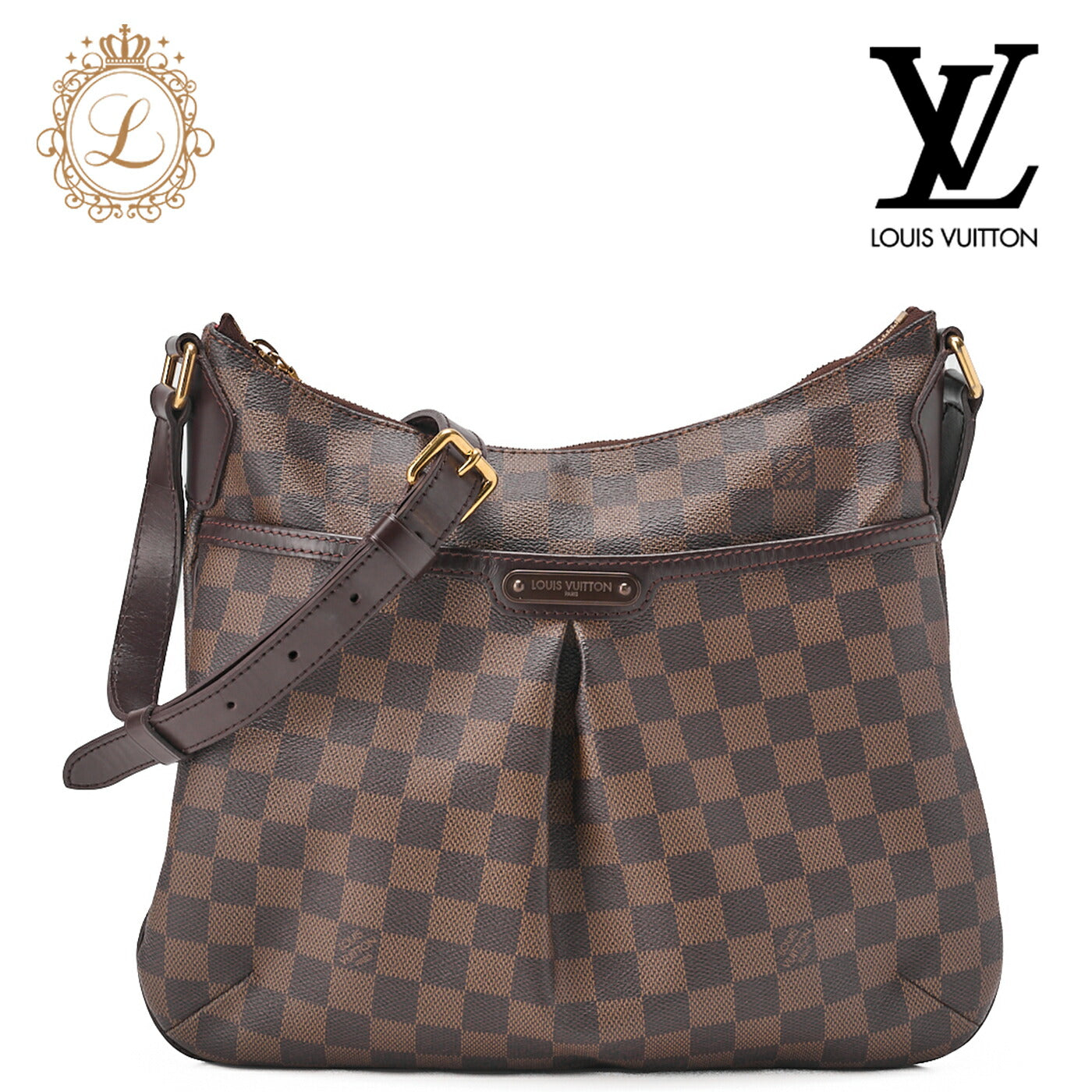 Louis Vuitton Shoulder Bag, Damier Bloomsbury PM, Canvas, Brown, Gold-Tone Hardware, Pre-Owned - Vintage La Charme