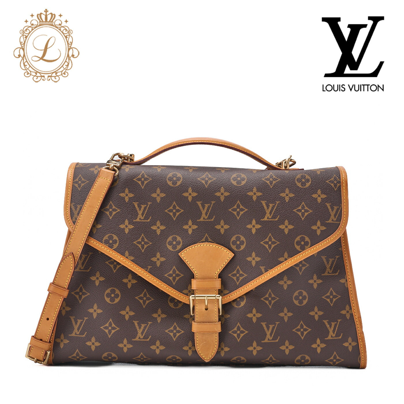 Louis Vuitton Shoulder Bag, Monogram Bel Air, Canvas, Brown, Gold-Tone Hardware, Pre-Owned - Vintage La Charme