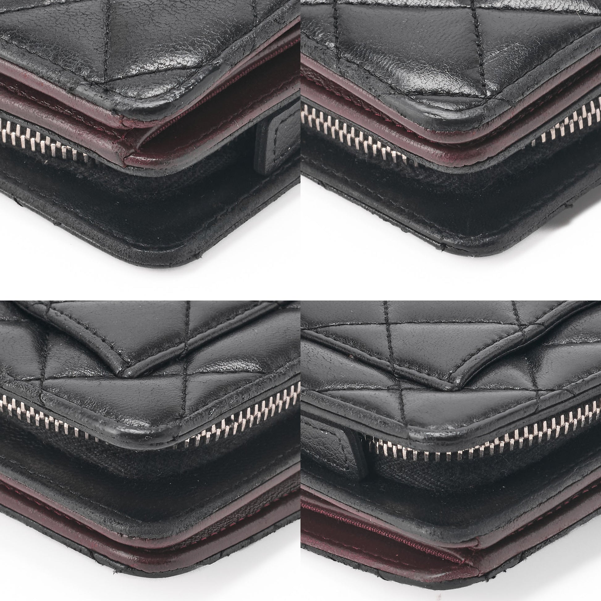 CHANEL Bi-Fold Wallet Matelasse Lambskin Black Silver-Tone Hardware Pre-Owned - Vintage La Charme