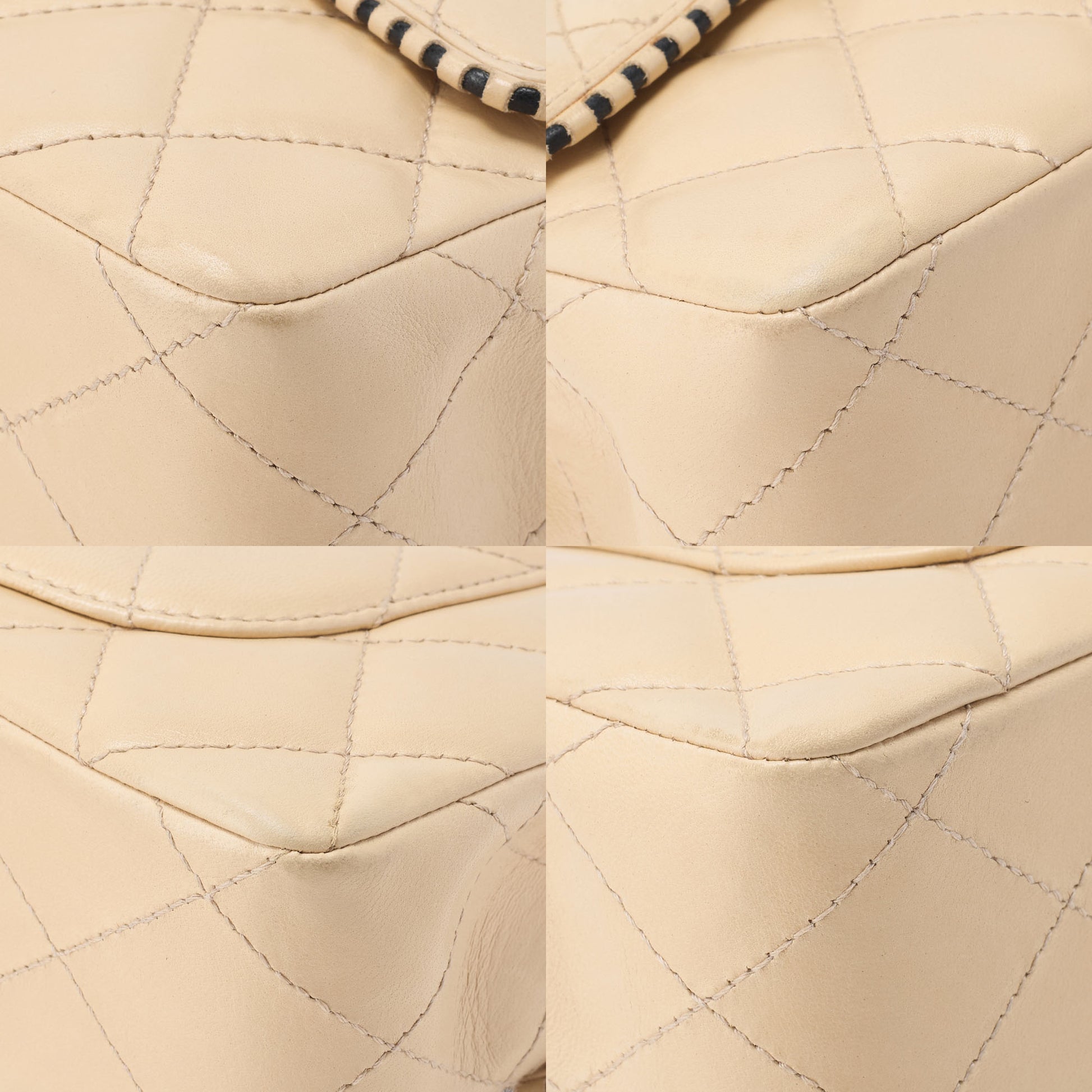 CHANEL Chain Shoulder Bag Matelasse Lambskin Beige Gold-Tone Hardware Pre-Owned - Vintage La Charme