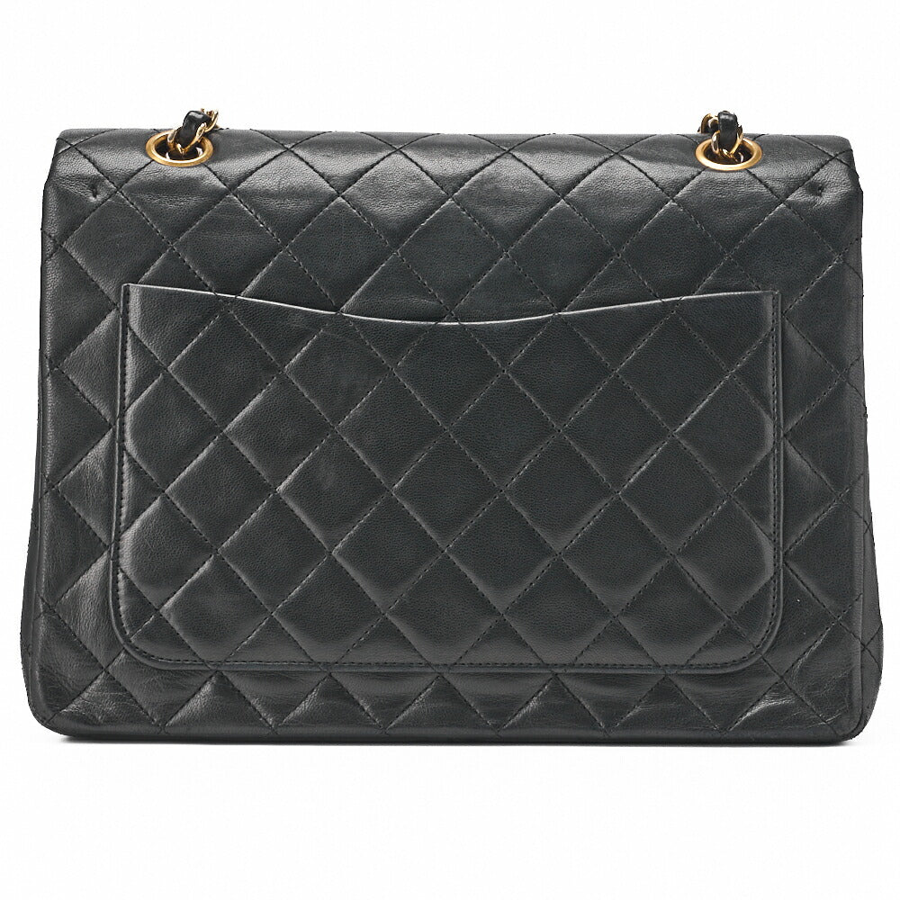 CHANEL Chain Shoulder Bag Matelasse Double Flap Lambskin Black Gold-Tone Hardware Pre-Owned - Vintage La Charme