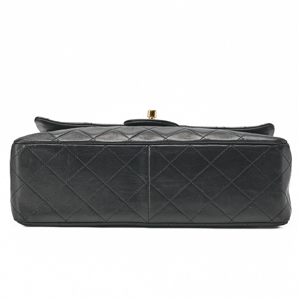 CHANEL Chain Shoulder Bag Matelasse Double Flap Lambskin Black Gold-Tone Hardware Pre-Owned - Vintage La Charme