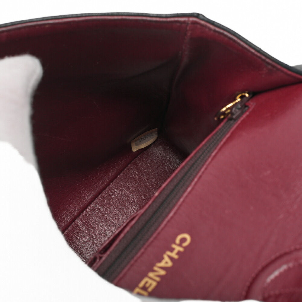 CHANEL Chain Shoulder Bag Matelasse Double Flap Lambskin Black Gold-Tone Hardware Pre-Owned - Vintage La Charme