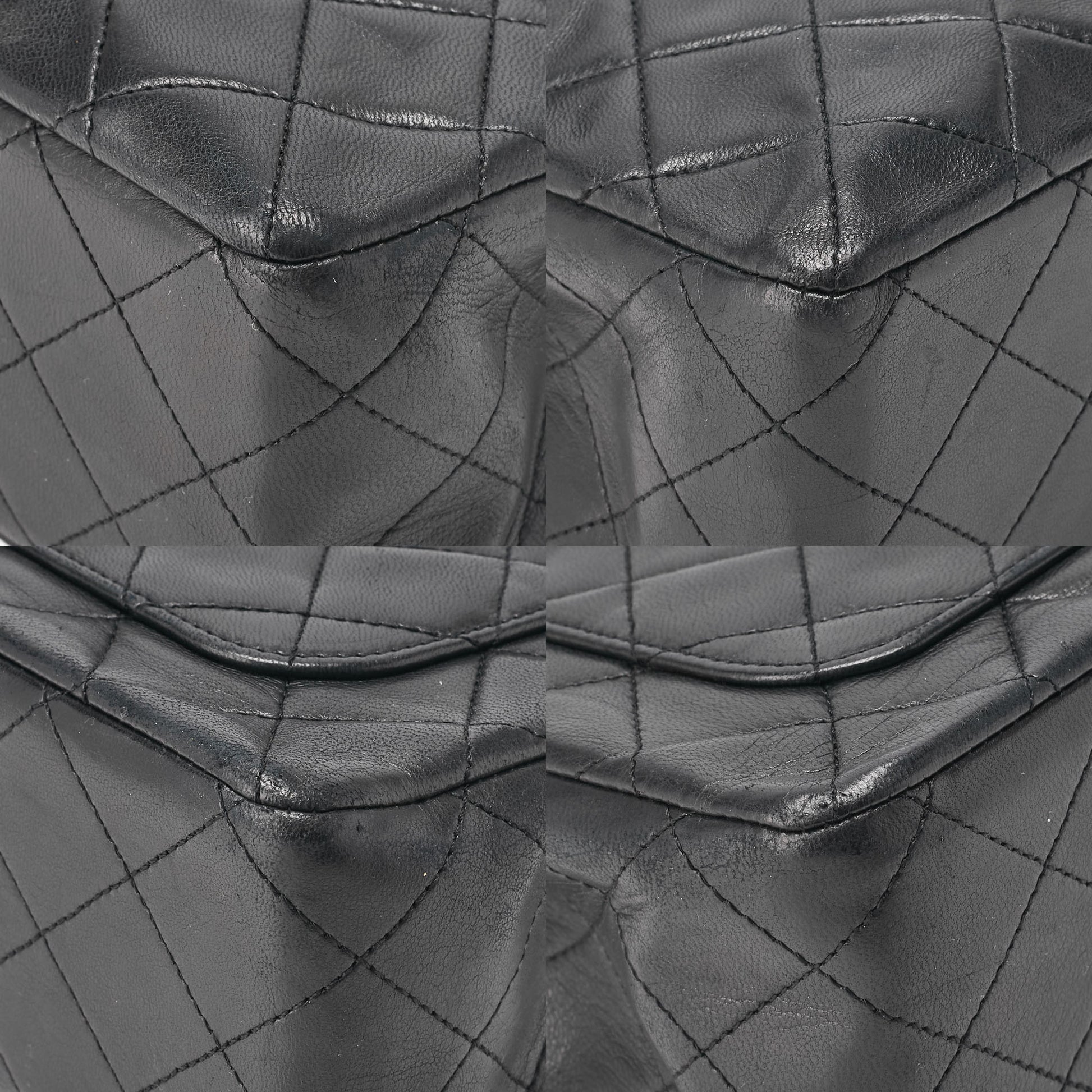 CHANEL Chain Shoulder Bag Matelasse Double Flap Lambskin Black Gold-Tone Hardware Pre-Owned - Vintage La Charme