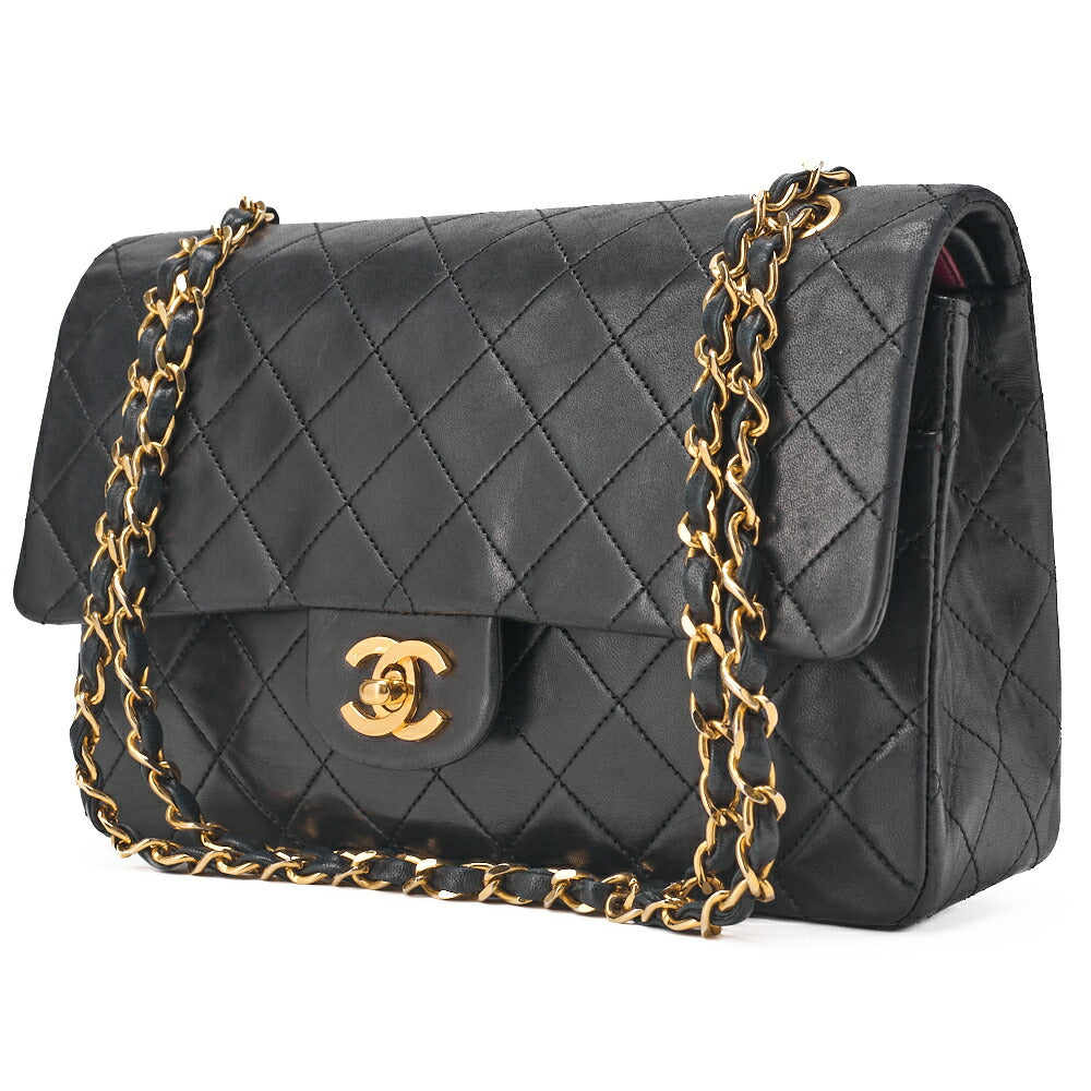 CHANEL Chain Shoulder Bag Matelasse Lambskin Black Gold-Tone Hardware Pre-Owned - Vintage La Charme