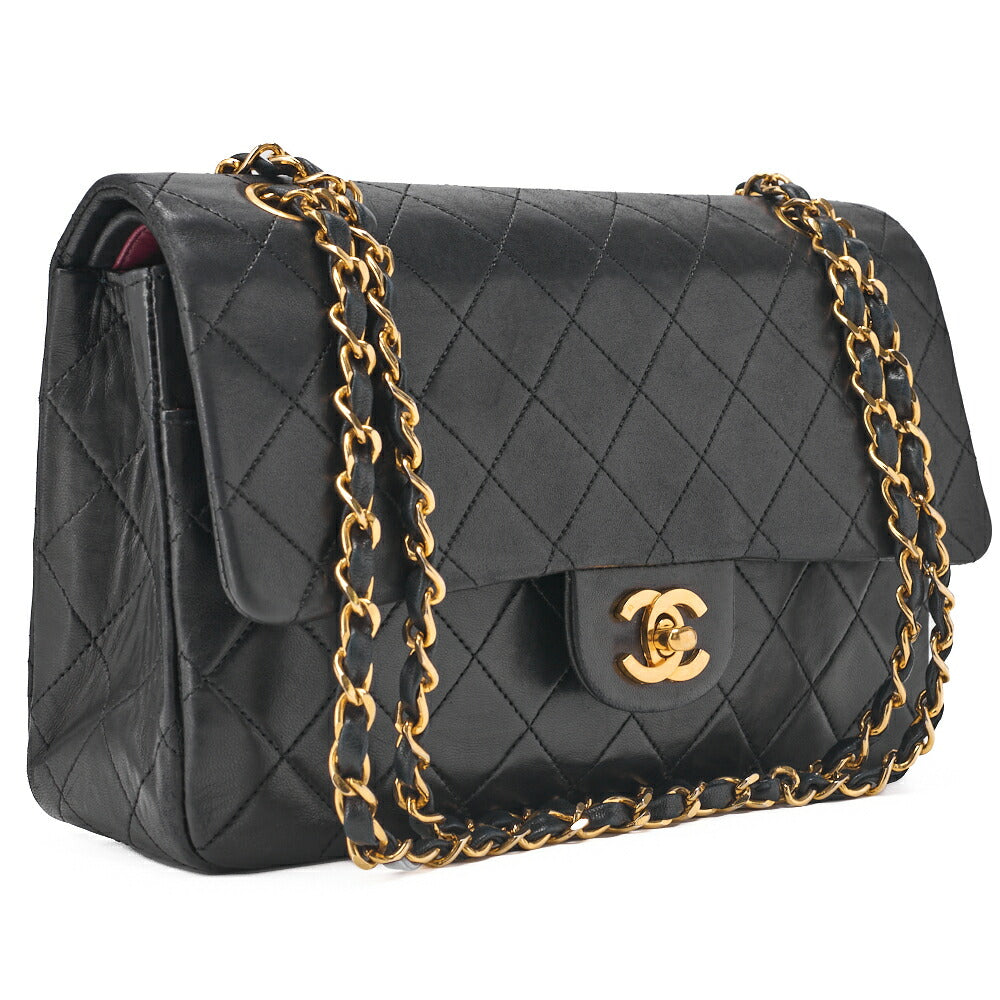 CHANEL Chain Shoulder Bag Matelasse Lambskin Black Gold-Tone Hardware Pre-Owned - Vintage La Charme