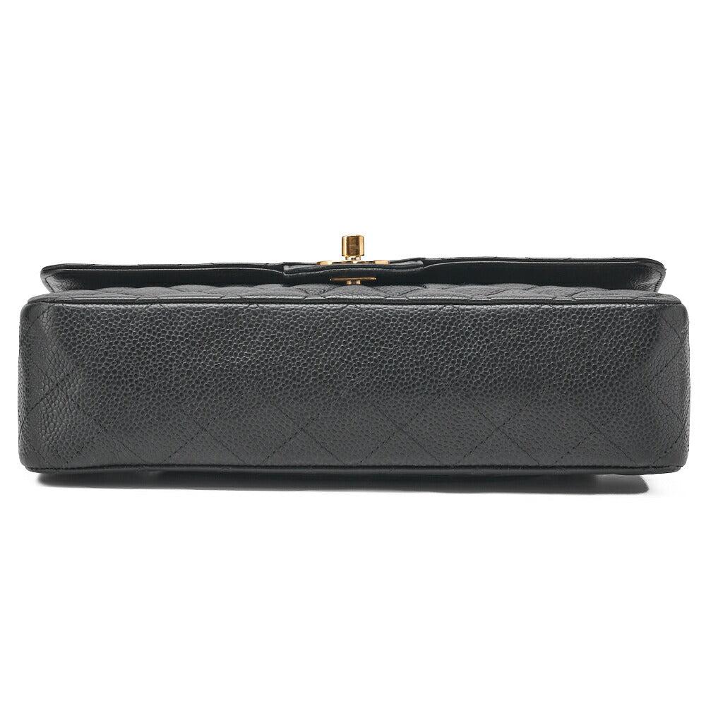 CHANEL Shoulder Bag, Matelasse Turn Lock Double Flap, Caviar Skin, Black, Gold-Tone Hardware, Pre-Owned - Vintage La Charme