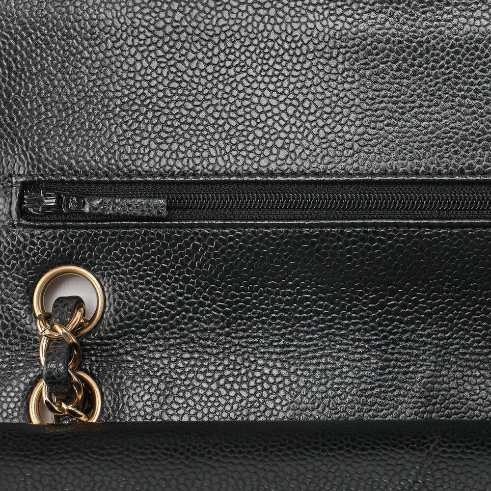 CHANEL Shoulder Bag, Matelasse Turn Lock Double Flap, Caviar Skin, Black, Gold-Tone Hardware, Pre-Owned - Vintage La Charme