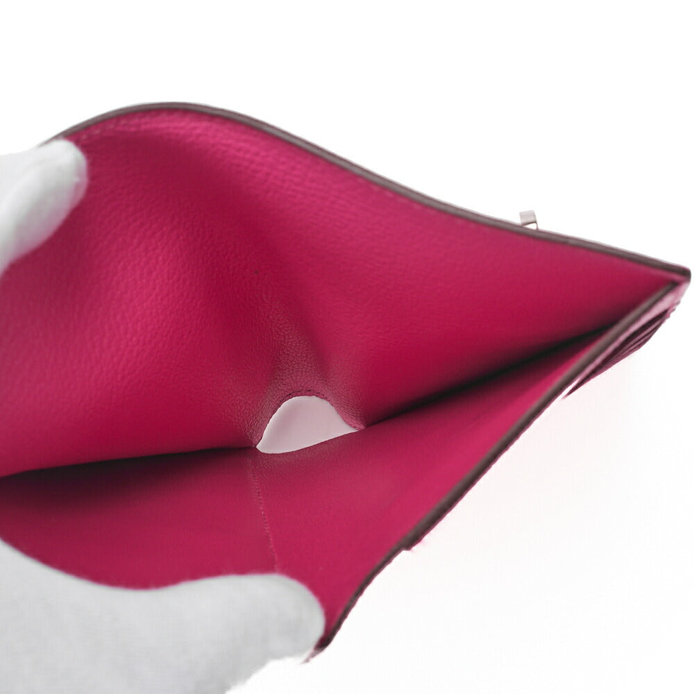 HERMES Kelly Wallet Two-Fold Long Wallet Medium Chevrum Mizol Rose Tyrien Silver-Tone Hardware Pre-Owned - Vintage La Charme