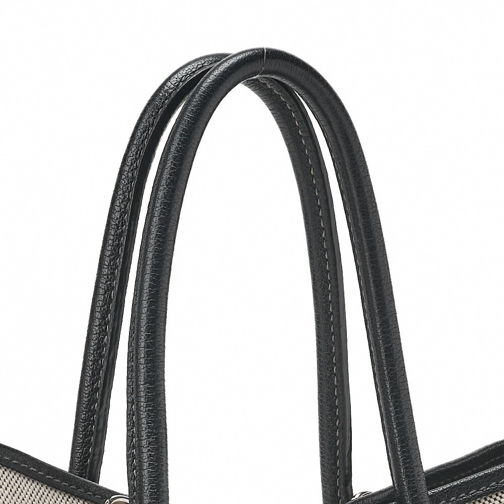 HERMES Garden Party TPM Tote Bag Toile Offiche Black Silver-Tone Hardware Pre-Owned - Vintage La Charme